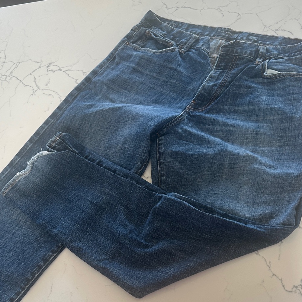 Lucky Brand Men's Dark Blue Relaxed Jeans